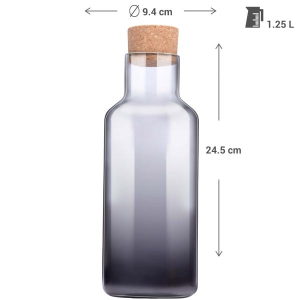 2er-Set Glasflasche mit Korkdeckel - 1,25 Liter Trinkflasche für Limonaden & Säfte - Robust, hygienisch, dicht, ohne Giftstoffe - Ideal für Haushalt & Camping