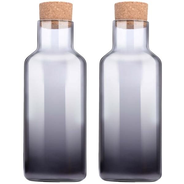 2er-Set Glasflasche mit Korkdeckel - 1,25 Liter Trinkflasche für Limonaden & Säfte - Robust, hygienisch, dicht, ohne Giftstoffe - Ideal für Haushalt & Camping