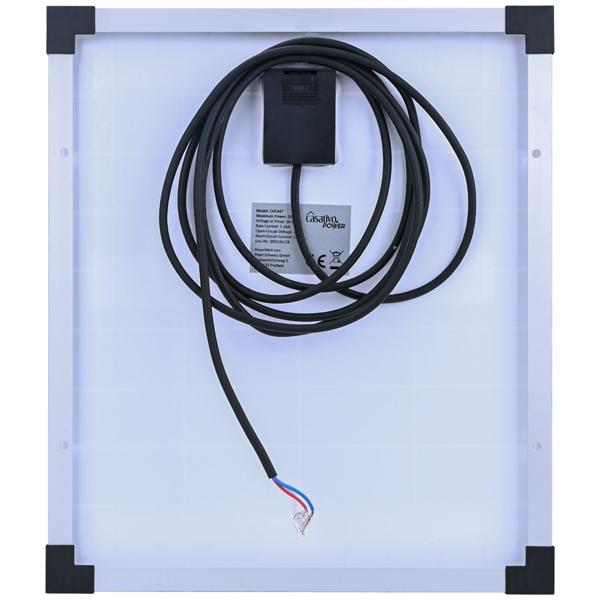 Solarpanel monokristallin 20W, 21,6V – Photovoltaik Solarmodul mit 3,5m Kabel für 12 V Batterien in Wohnmobil, Gartenhaus, Boot & Outdoor