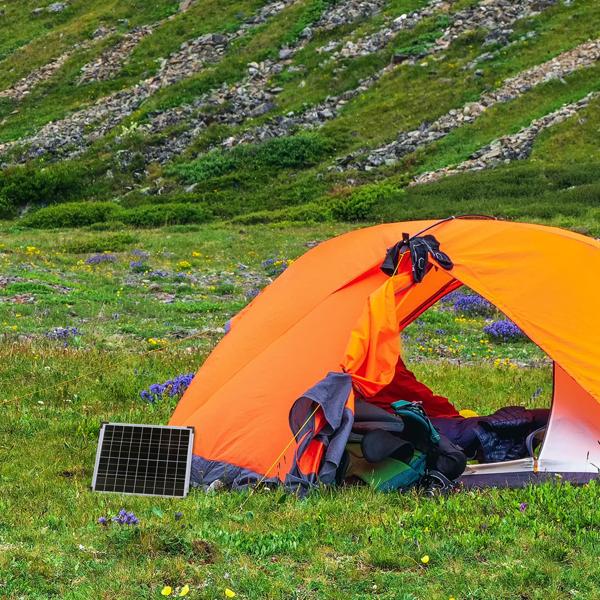 Solarpanel monokristallin 20W, 21,6V – Photovoltaik Solarmodul mit 3,5m Kabel für 12 V Batterien in Wohnmobil, Gartenhaus, Boot & Outdoor