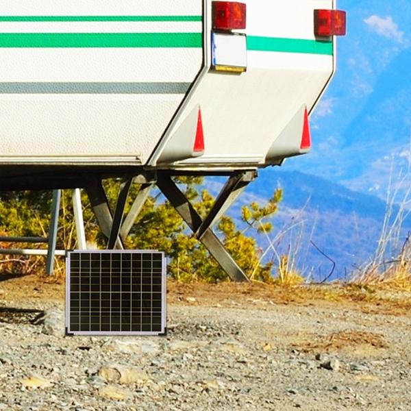 Solarpanel monokristallin 20W, 21,6V – Photovoltaik Solarmodul mit 3,5m Kabel für 12 V Batterien in Wohnmobil, Gartenhaus, Boot & Outdoor
