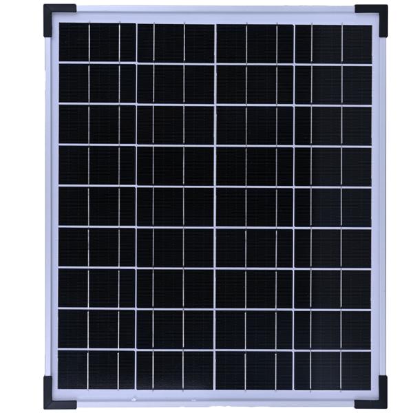 Solarpanel monokristallin 20W, 21,6V – Photovoltaik Solarmodul mit 3,5m Kabel für 12 V Batterien in Wohnmobil, Gartenhaus, Boot & Outdoor