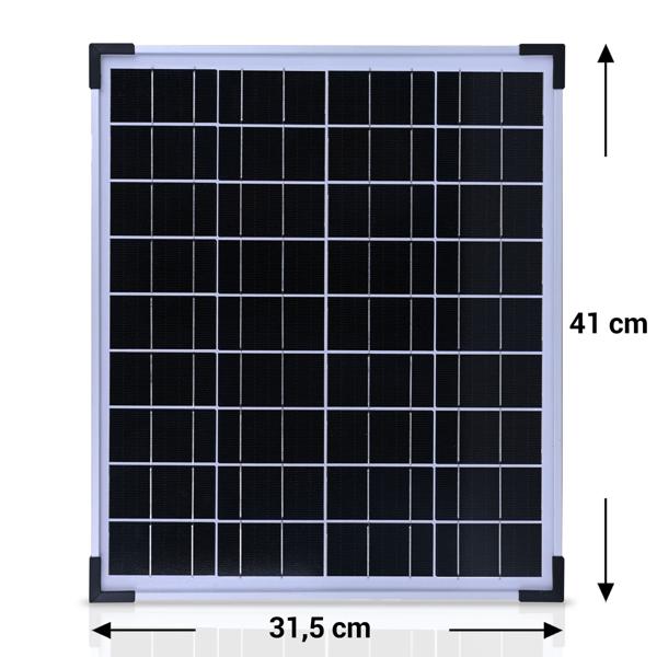 Solarpanel monokristallin 20W, 21,6V – Photovoltaik Solarmodul mit 3,5m Kabel für 12 V Batterien in Wohnmobil, Gartenhaus, Boot & Outdoor