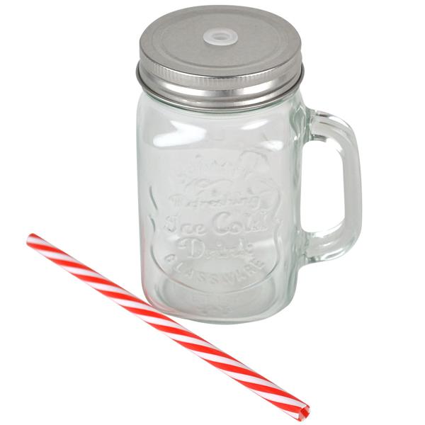 Trendiges Glas-Set: Karaffe mit 4 Trinkgläsern, Deckel & Strohhalmen. Perfekt für Cocktails, Eistee, Limonade & Tee. Hochwertig & designstark