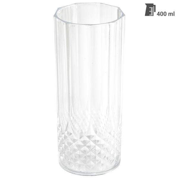 Longdrink-Gläser Kunststoff Kristalleffekt, 6 Stück 400ml: Wiederverwendbare, bruchsichere Cocktailgläser für den Innen- und Aussenbereich