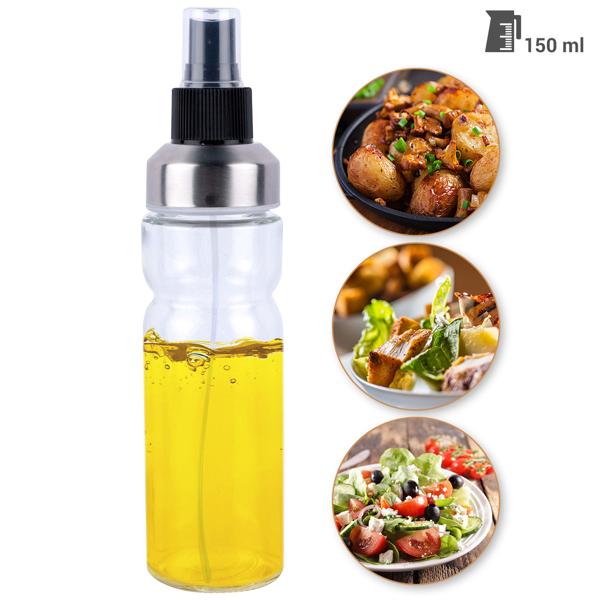 2er-Set Ölsprühflasche 150ml - Öl-Sprayer für Kochen, Salate & Grillen - Fein zerstäubter Sprühnebel - Hygienisch & vielseitig für Essig, Saucen