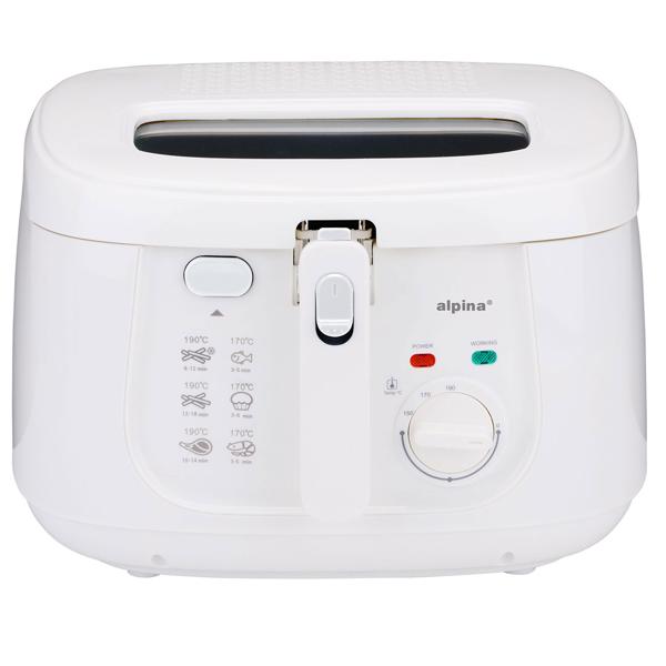 Fritteuse mit Deckel – 2,5L Öl-Volumen, 1800W Leistung, Temperatur bis 190°C, weisses Design, knusprige Pommes & Snacks, einfache Reinigung, kompakt