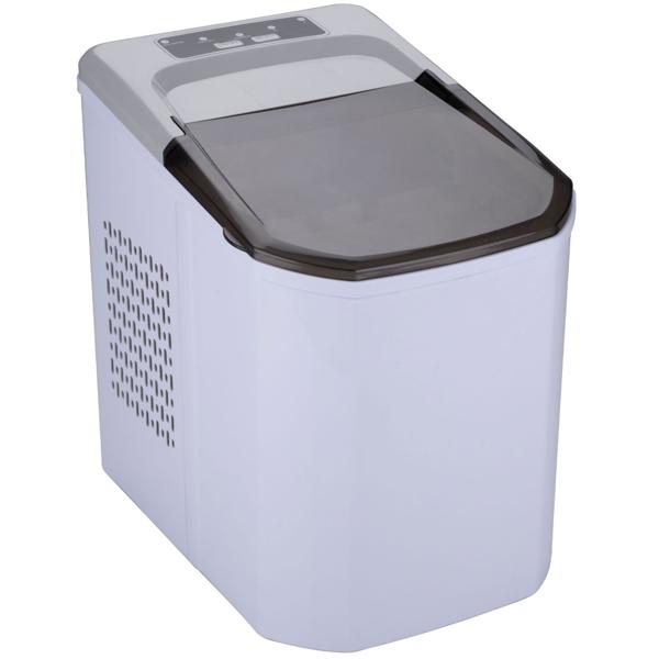 XL-Eiswürfelmaschine (15 kg/24h) mit Eisschaufel - Eiswürfelbereiter mit 2 Grössen & LED-Display, weiss-schwarz