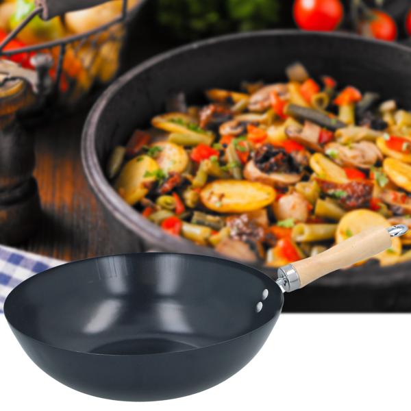 Wokpfanne Edelstahl Ø 30 cm - PFOA-freie Antihaftbeschichtung - Holzgriff - 4 Liter Volumen - für Ceran-, Halogen-, Gas- & Elektroherde