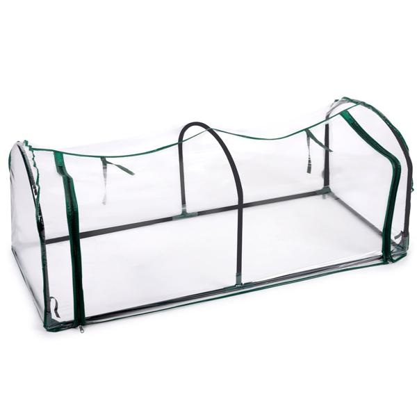 Folientunnel Gewächshaus - optimales Mikroklima für Pflanzen & Setzlinge - Schutz vor Schädlingen Wind Regen Ungeziefer - 130x50x60cm - Stahl- & PVC-Folie