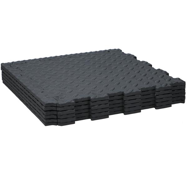 Robuste Schaumstoffmatten (6er-Set, 40x40) - schwarz, 1cm dick, individuell - ideal für Gym, Werkstatt, Spielbereich - Dämpfung + Komfort
