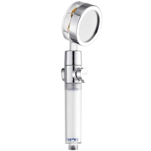 Duschbrause mit Wasserfilter - Kristallklares Wasser für empfindliche Haut - Filtert Kalk Chlor Mineralien - Wassersparfunktion - 25.5xØ8cm Kunststoff