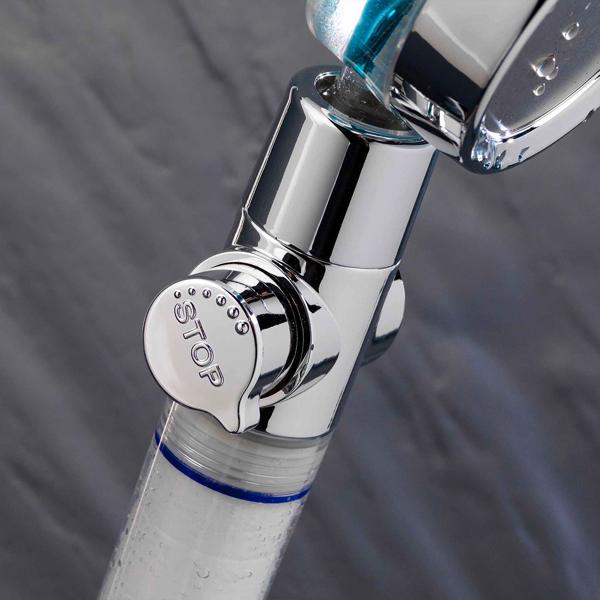 Duschbrause mit Wasserfilter - Kristallklares Wasser für empfindliche Haut - Filtert Kalk Chlor Mineralien - Wassersparfunktion - 25.5xØ8cm Kunststoff