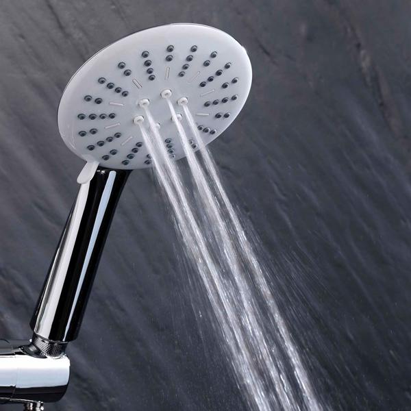 Massageduschkopf - Wassersparfunktion bis zu 40% - 3 Strahloptionen: Regenschauer, Massage, Kombi - 24 x Ø 12 cm - Anti-Kalk - Einfache Montage