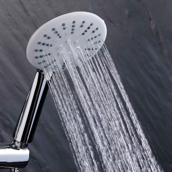 Massageduschkopf - Wassersparfunktion bis zu 40% - 3 Strahloptionen: Regenschauer, Massage, Kombi - 24 x Ø 12 cm - Anti-Kalk - Einfache Montage