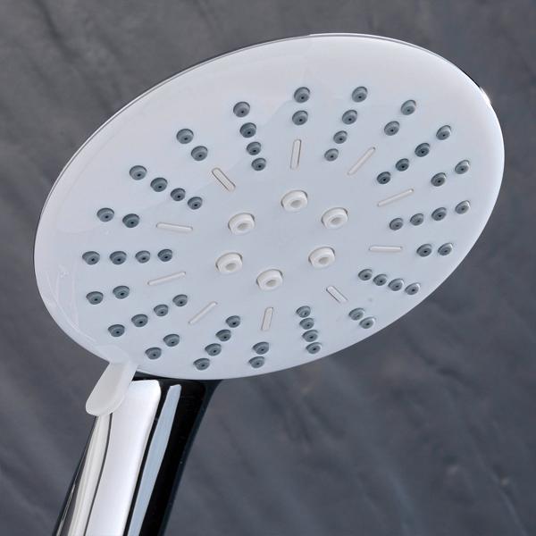 Massageduschkopf - Wassersparfunktion bis zu 40% - 3 Strahloptionen: Regenschauer, Massage, Kombi - 24 x Ø 12 cm - Anti-Kalk - Einfache Montage