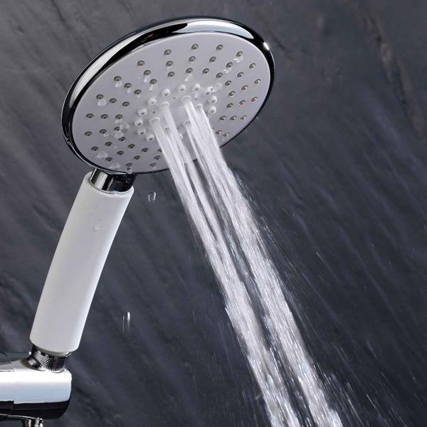 Duschbrause mit 5 Wasserstrahlmodi - Wassersparfunktion (bis 40% weniger Wasserverbrauch) - Massagefunktion, Antikalk, einfache Montage, Ø 12 cm