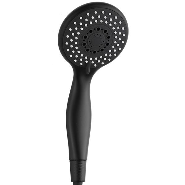 Spar-Duschbrause Schwarz - 3 Funktionen: Massage, Regenschauer & Soft-Strahl - Spart 40% Wasser - Inkl. 1,5m Schlauch - 22xØ10cm - Anti-Kalk-Funktion