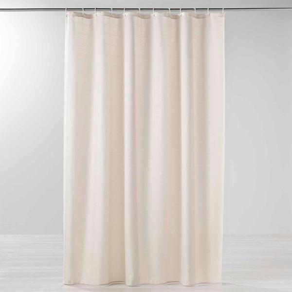 Duschvorhang Natur 180x200 cm - Inkl. 12 Haken - Stabil, langlebig & blickfangend - Einfache Montage - Hochwertiger Polyester - Für ruhiges Bad-Flair