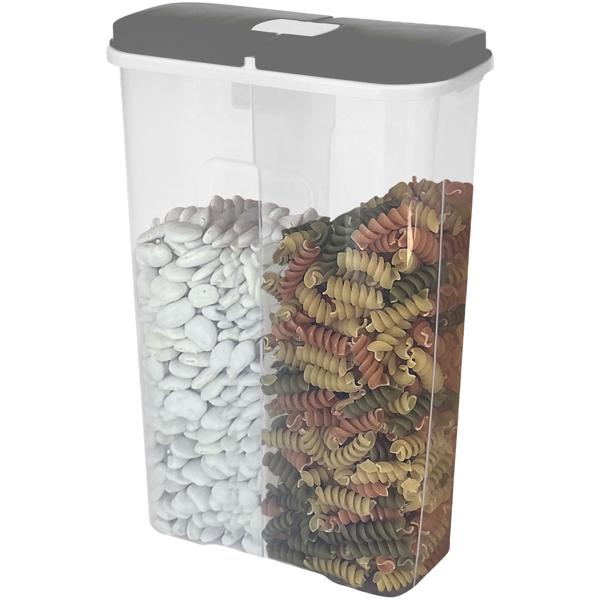 Vorratsdose XL 3550ml mit 2 Fächern & Deckeln - Hygienische Lebensmittelaufbewahrung - Für Müsli, Mehl, Zucker, Reis - Schützt vor Motten, Staub