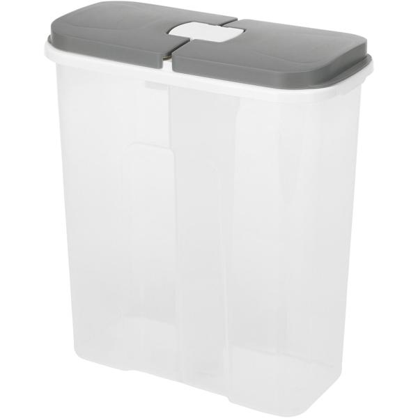 Vorratsdose mit 2 Fächern & Deckeln, 2850ml - Hygienische Aufbewahrung für Mehl, Zucker, Reis, Haferflocken - Schützt vor Motten & Staub - 20x10x22cm
