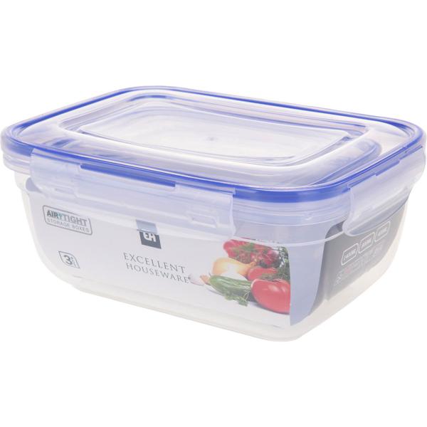 Frischhaltedosen 3er-Set - Vorratsdosen für Kühlschrank, Arbeit & Schule - 400/800/1400 ml transparent - Spülmaschinenfest & Silikondichtung