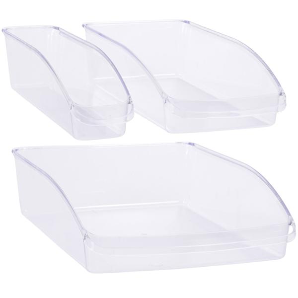 Kühlschrank Aufbewahrungsboxen 3er-Set - Organizer für mehr Ordnung & Hygiene - Hygienischer Kunststoff transparent - Ideal für Lebensmittel & Gläser