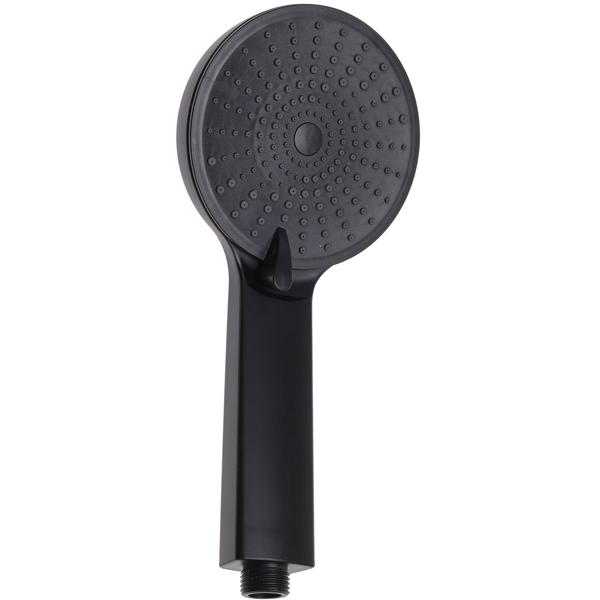 Brausekopf mit Halterung & Schlauch - Matt-schwarz, 3 Duschfunktionen, All-Black-Trend - Duschkopf Ø 110 mm - Set für modernes Bad