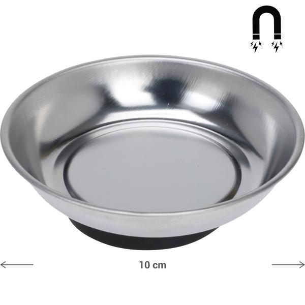 Magnetische Schale Ø 10 cm - Aufbewahrung für Schrauben Nägel Nadeln - Perfekt für Werkstatt DIY Nähen kein Herunterfallen - Ø 105 mm Schale Ø 60 mm Magnet