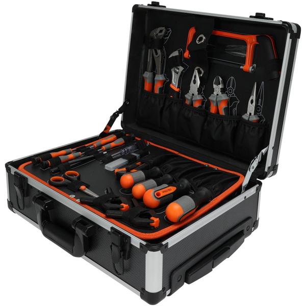 Robuster Werkzeugkoffer Trolley mit 88-teiligem Handwerkzeug-Set – Fahrbar & umfangreich ausgestattet – Professionelle Werkzeugausstattung für Unterwegs