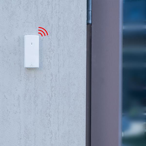 Elegante Funk-Wetterstation (weiss) mit Aussensensor – Thermometer, Hygrometer, Wecker & beleuchtetes Farbdisplay – Komfortable Wetterüberwachung