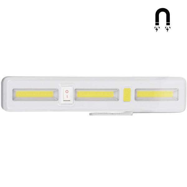 Unterbau-Lampe mit Magnet und Timer - COB LED Lichtleiste 24cm - Batteriebetrieben für Werkstatt Keller Hof Dachboden - 60s Timerfunktion