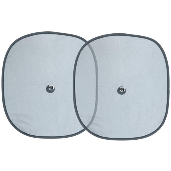 Sonnenschutz 2er-Set für Autofenster - idealer Schatten Rückbank an warmen Tagen - stabile Saugnapf-Befestigung - 44x38 cm - Schwarz