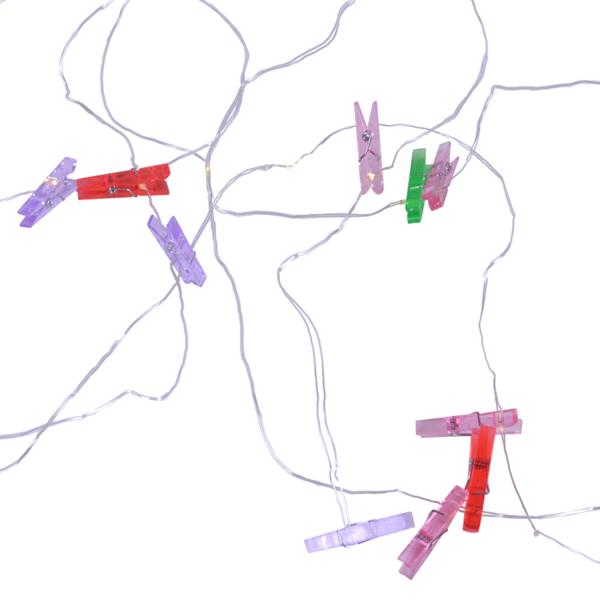 Bilder-Girlande mit 16 LED-Clips - Persönliche Wohnungsdeko für Fotos & Postkarten - 300 cm Länge - Für Eingangsbereich, Wohnzimmer, Küche & Schlafzimmer