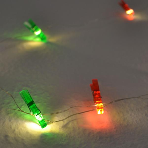 Bilder-Girlande mit 16 LED-Clips - Persönliche Wohnungsdeko für Fotos & Postkarten - 300 cm Länge - Für Eingangsbereich, Wohnzimmer, Küche & Schlafzimmer