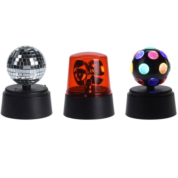 Partylicht 3er-Set Diskolampen - rotierende Lichtkugel & Spiegeldiskokugel - für bunte Lichteffekte auf Tanzpartys Hochzeit Geburtstag Teenieparty