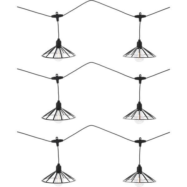 Dekorative LED-Glühbirnen-Lichterkette: 6 LEDs, schwarz, für Innen- und Aussenbereich, IP44 - ideal für Gartenpartys & Feste