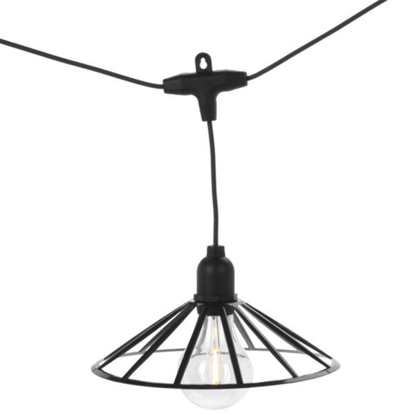 Dekorative LED-Glühbirnen-Lichterkette: 6 LEDs, schwarz, für Innen- und Aussenbereich, IP44 - ideal für Gartenpartys & Feste