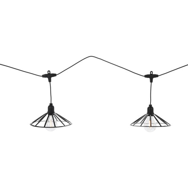 Dekorative LED-Glühbirnen-Lichterkette: 6 LEDs, schwarz, für Innen- und Aussenbereich, IP44 - ideal für Gartenpartys & Feste