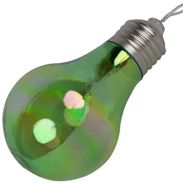 Lichterkette 10 bunte LED-Lampen - Batteriebetrieben - für Partys, Camping, Garten - wetterfest - Ø 6x10 cm - Nostalgischer Glühbirnen-Look