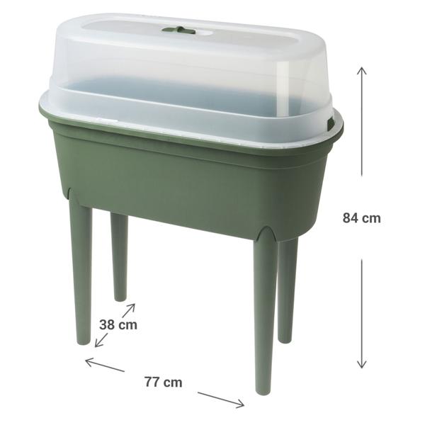 Anzuchttisch mit Lüftungsschieber, grün, 77 x 38 x 84 cm: optimale Keimung & Wachstum, wetterfest & belüftet, ideal für Gemüse, Kräuter & Blumen
