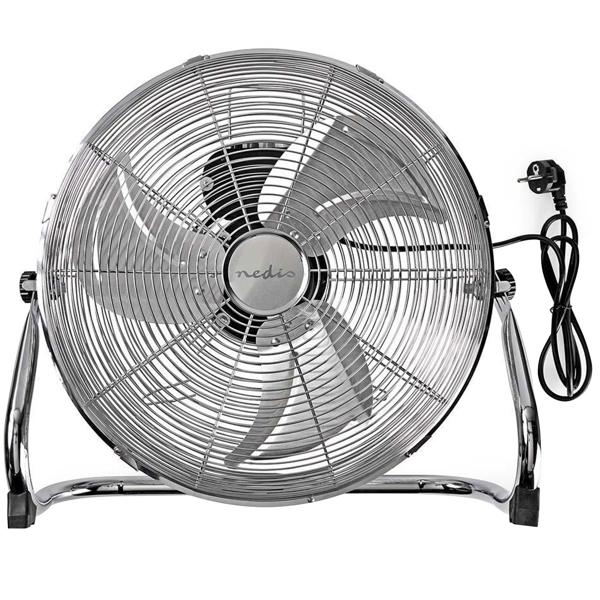 Robuster Bodenventilator, 80W, 3 Stufen, kippbar: Metall, (49x50x19 cm), für optimale Luftzirkulation, leistungsstark und langlebig