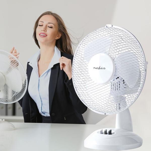 Kraftvoller Tischventilator, weiss, Ø23cm – 22 Watt, 2 Stufen, Schwingkopf & neigbar, für optimale Kühlung an jedem Ort