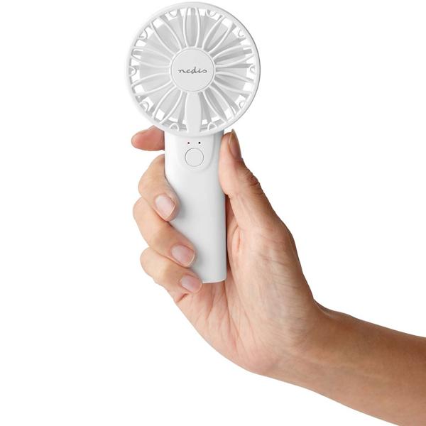 Kompakter Handventilator (weiss, 6cm): 2 Geschwindigkeiten - für Handtasche, Schreibtisch, Reise - Leise + effizient