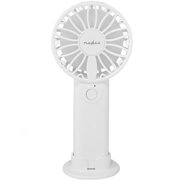 Kompakter Handventilator (weiss, 6cm): 2 Geschwindigkeiten - für Handtasche, Schreibtisch, Reise - Leise + effizient