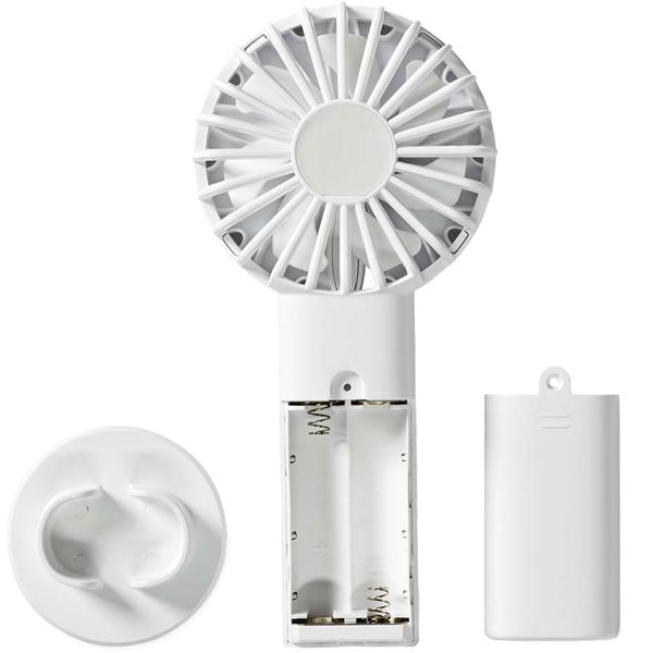 Kompakter Handventilator (weiss, 6cm): 2 Geschwindigkeiten - für Handtasche, Schreibtisch, Reise - Leise + effizient