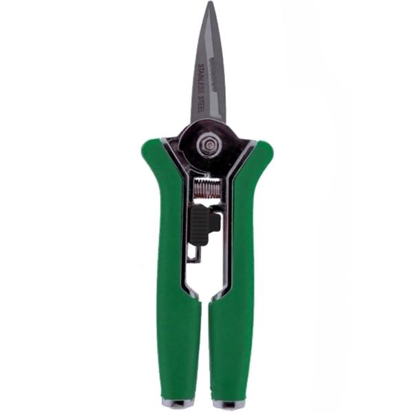 Praktische Gartenschere, 15cm, grün, Klinge aus rostfreiem Stahl - Ergonomischer Griff, für präzise Blüten- und Zweigschnitte