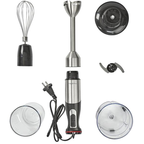 Leistungsstarker Stabmixer 800W – mit Schneebesen, Zerkleinerer & Behälter – aus Edelstahl, vielseitig einsetzbar & ideal für Smoothies, Suppen & Saucen