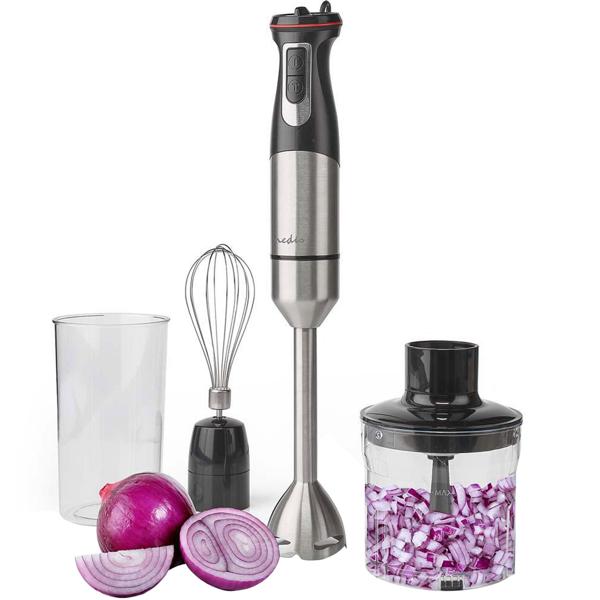 Leistungsstarker Stabmixer 800W – mit Schneebesen, Zerkleinerer & Behälter – aus Edelstahl, vielseitig einsetzbar & ideal für Smoothies, Suppen & Saucen
