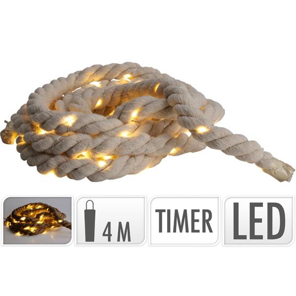Stimmungsvolle LED-Seil-Lichterkette, warmweiss, 5m: Flexible Beleuchtung für Innen & Aussen, für Garten, Balkon & Ambiente